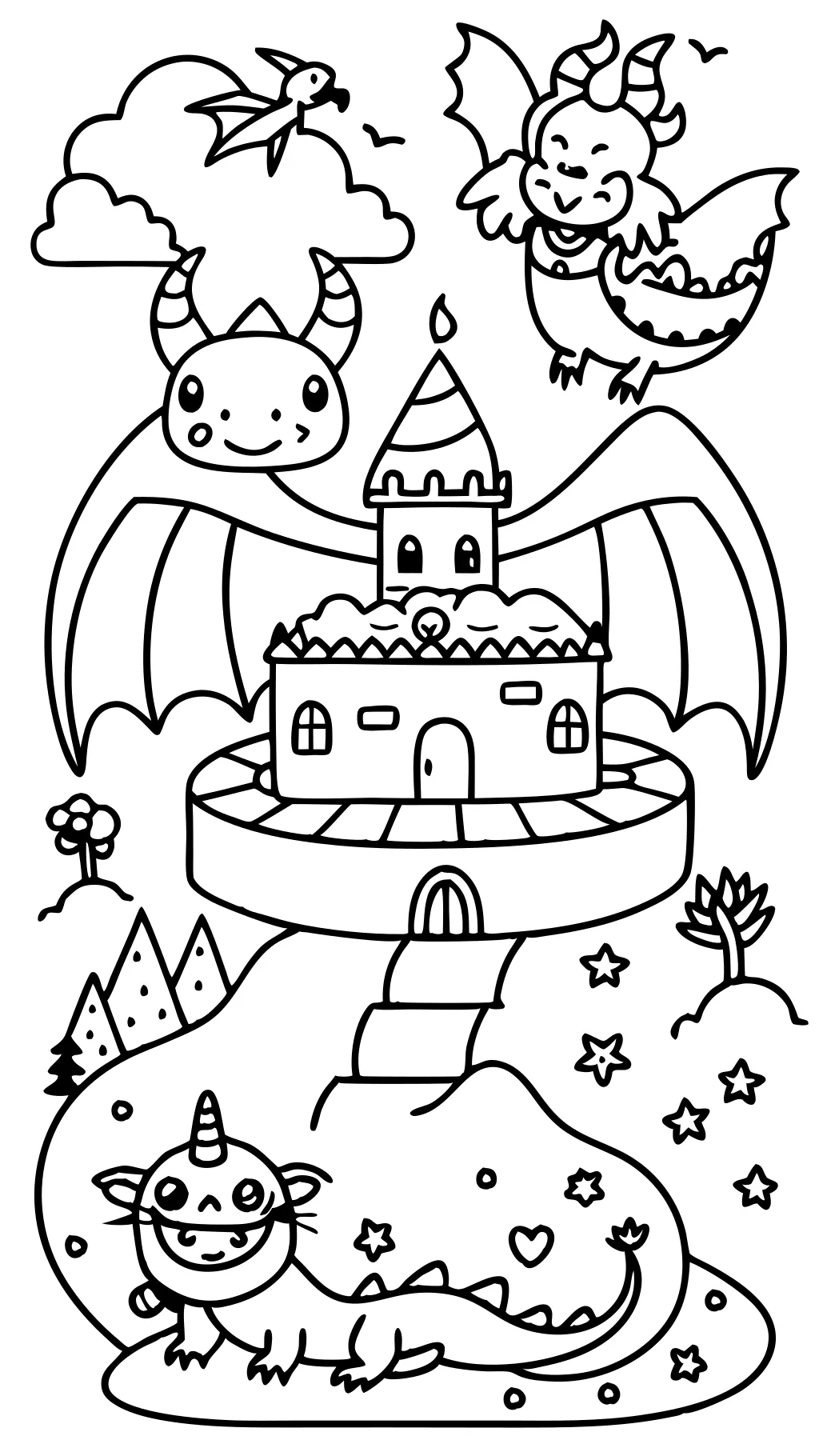 entraîner vos pages de coloriage de dragon